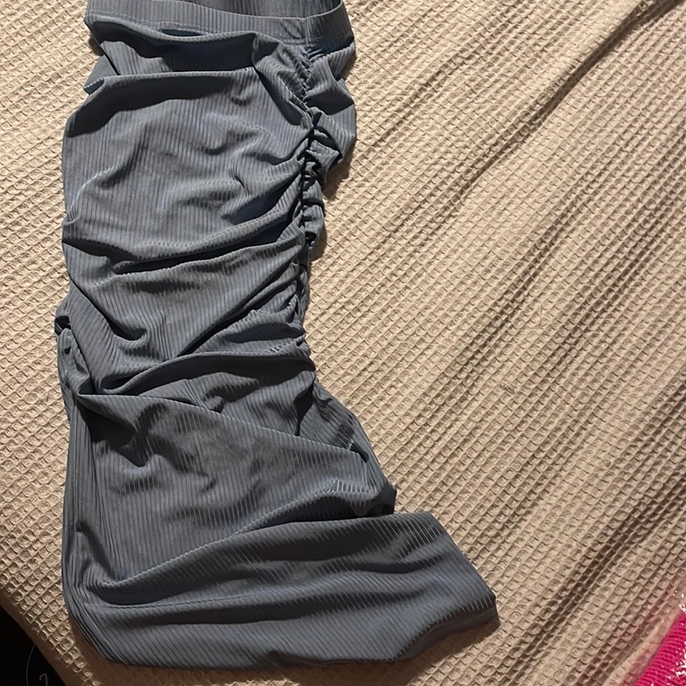 Long scrunched slinky skirt
